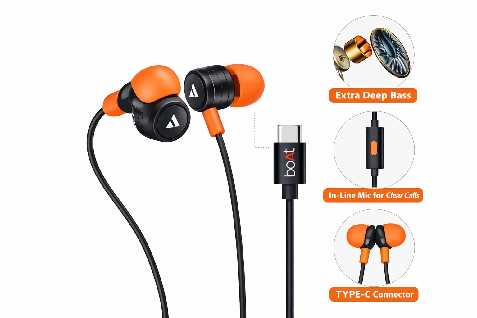 Boat (BO800)Type -c Headphone