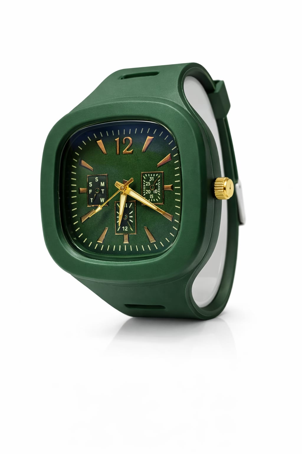 Stylish Square Dial Analog Watch – Premium Silicone Strap