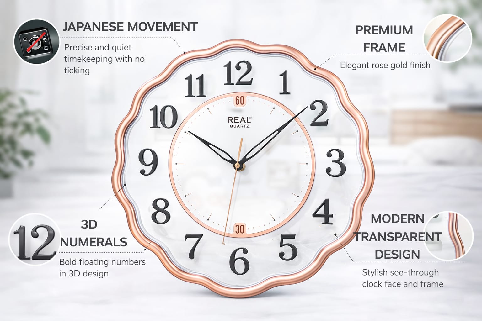 Quartz (REAl) Wall clock