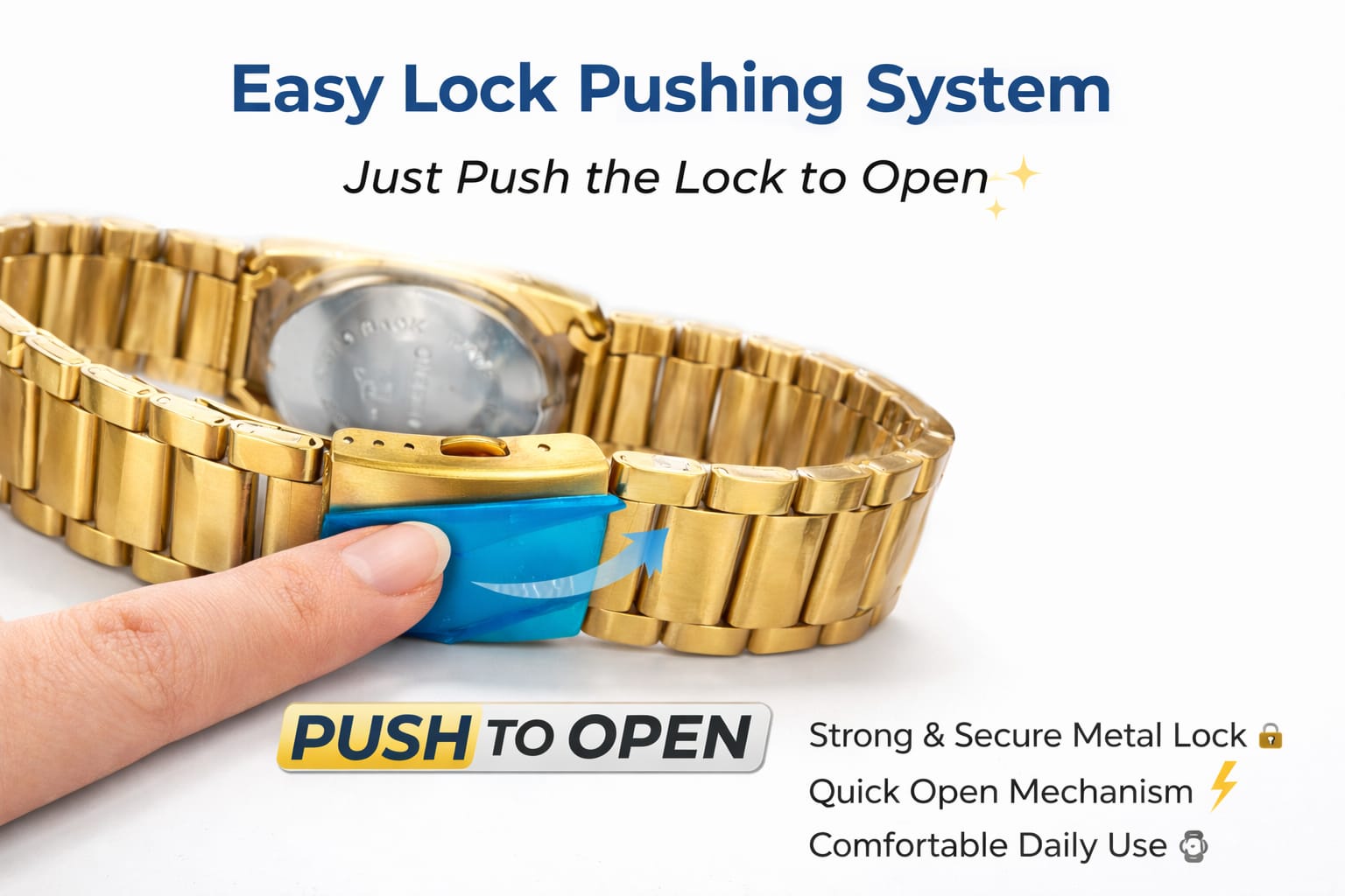 (BAISHENG)  Gold Analog Wrist watch