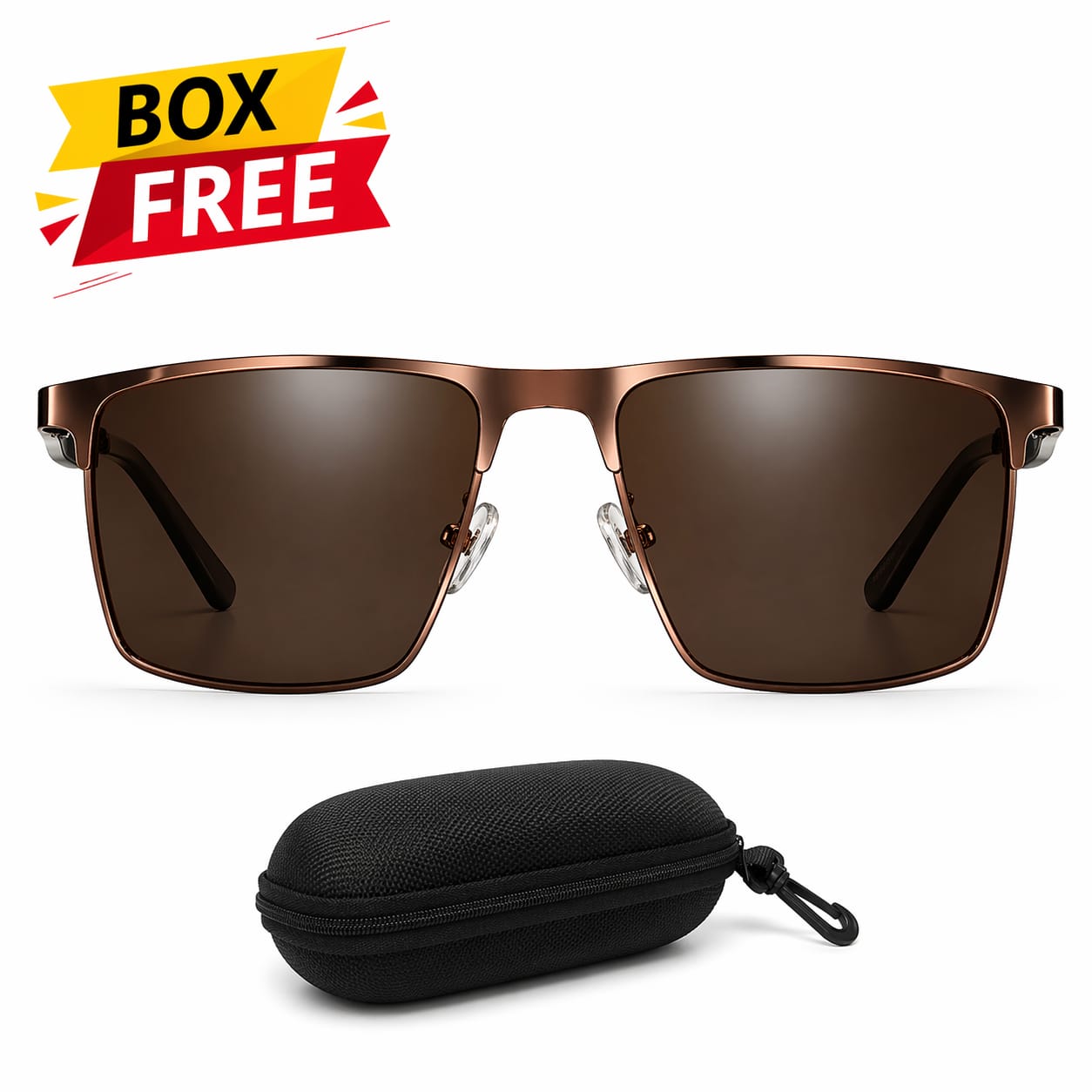 Premium Polarized Metal Frame Sunglasses (With Free Hard Box)