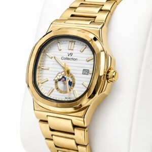 V9 Collection Premium Gold Wrist Watch (With Box)