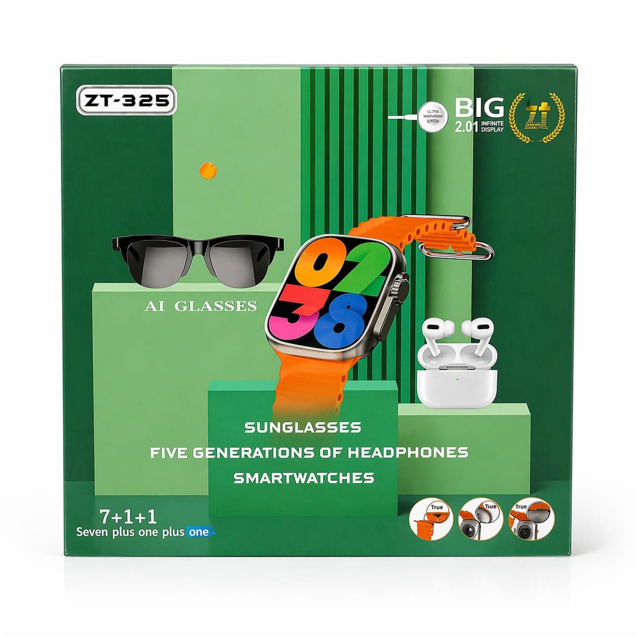 ZT-325 7-in-1 Smart Watch  Combo Set