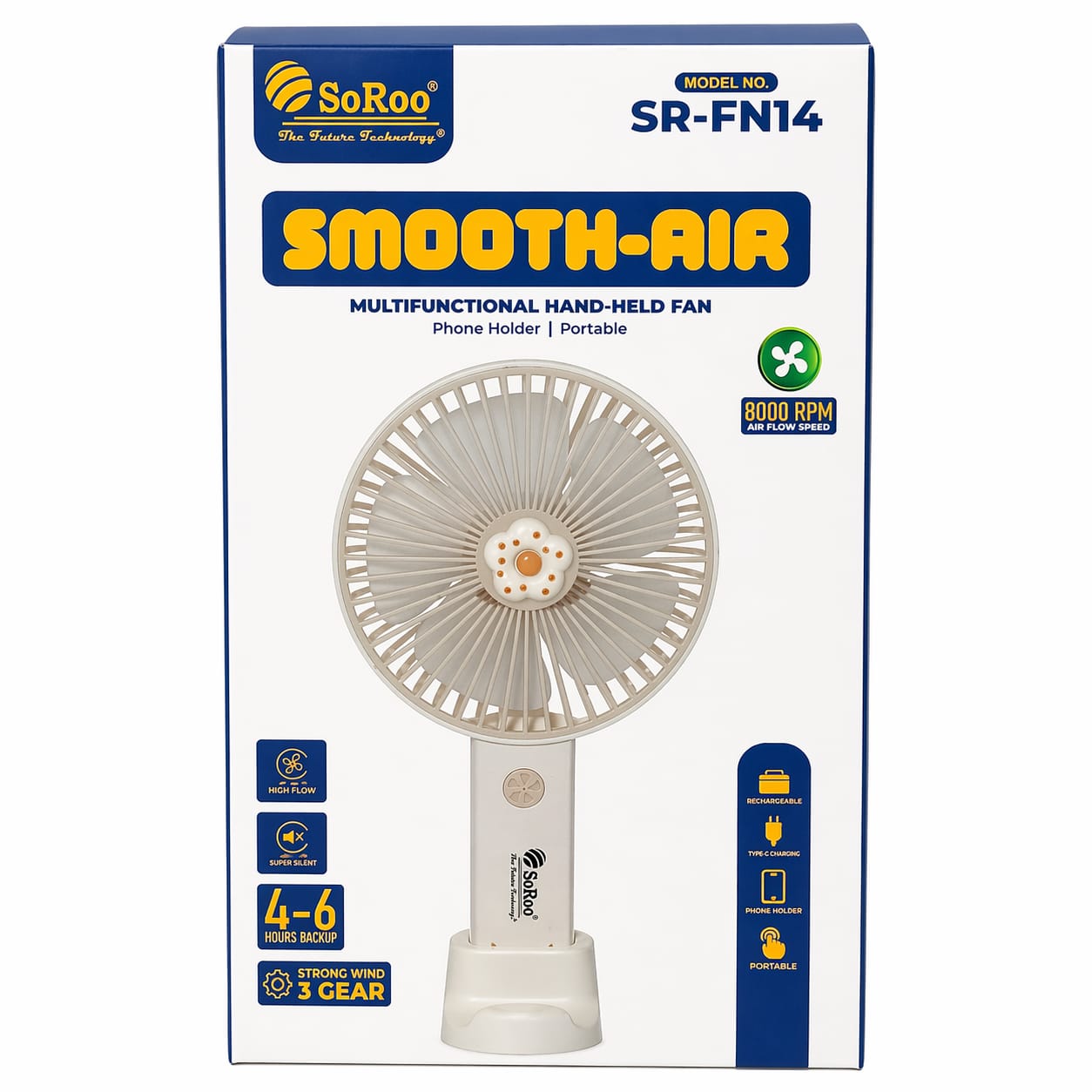 SoRoo SR-FN14 Smooth-Air Portable Hand-Held Fan