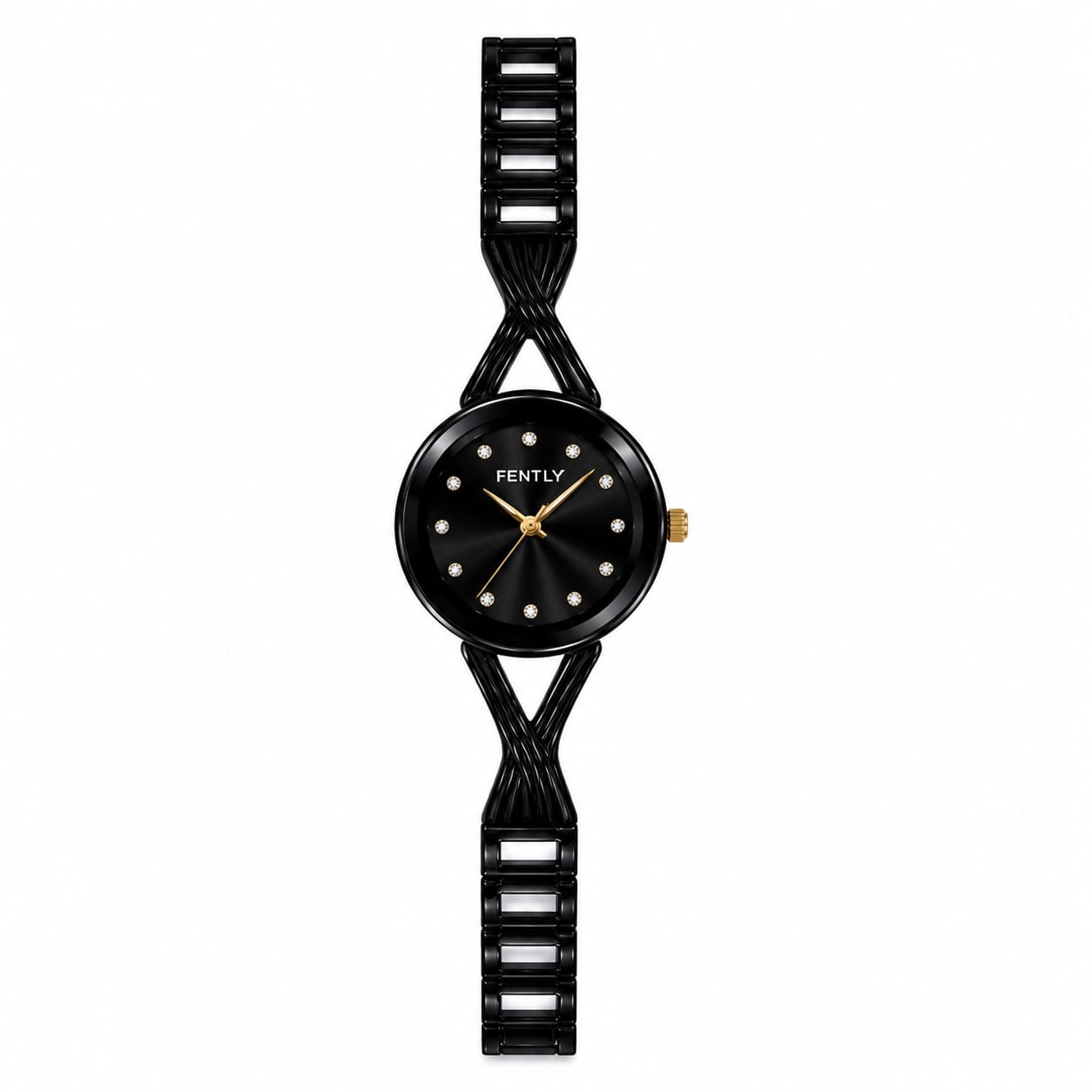 ⌚ FENTLY Elegant Black Diamond Watch (LADIES)