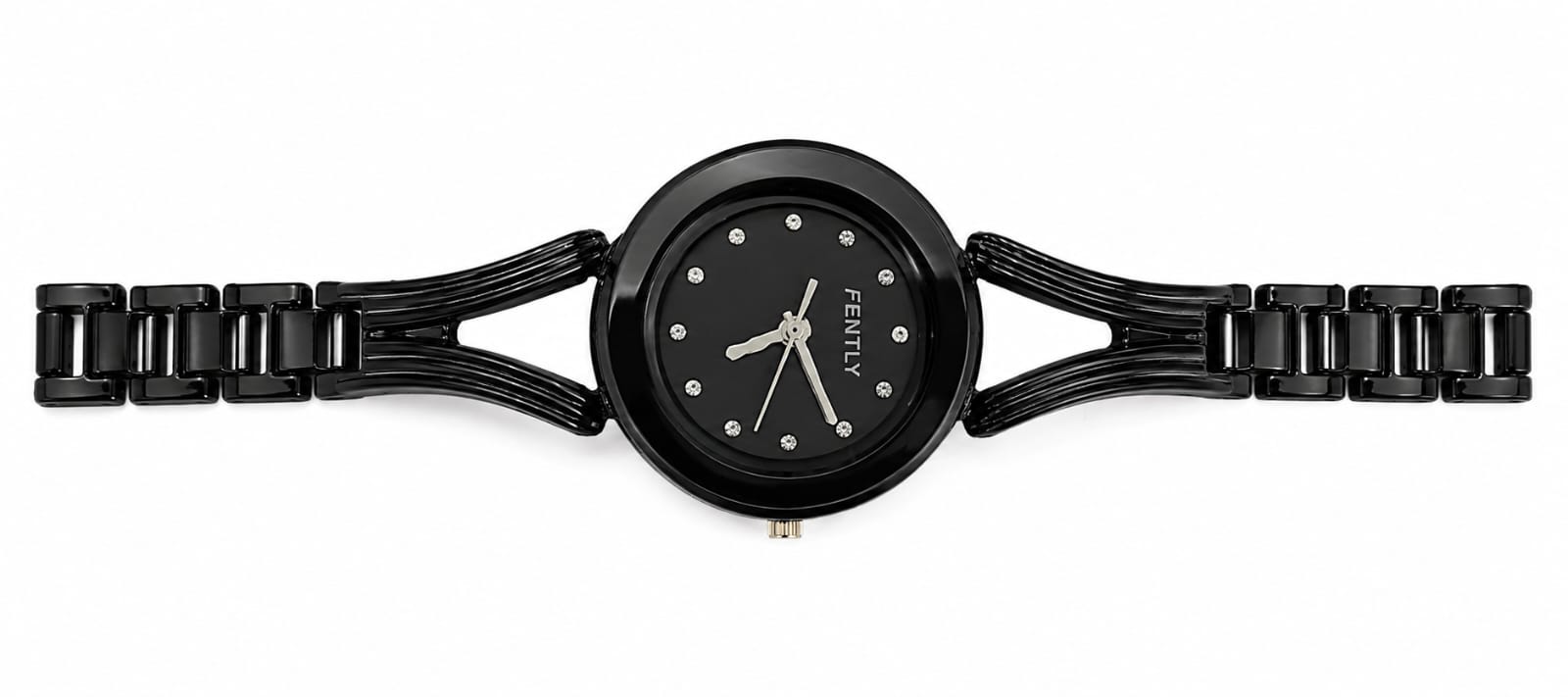 ⌚ FENTLY Elegant Black Diamond Watch (LADIES)