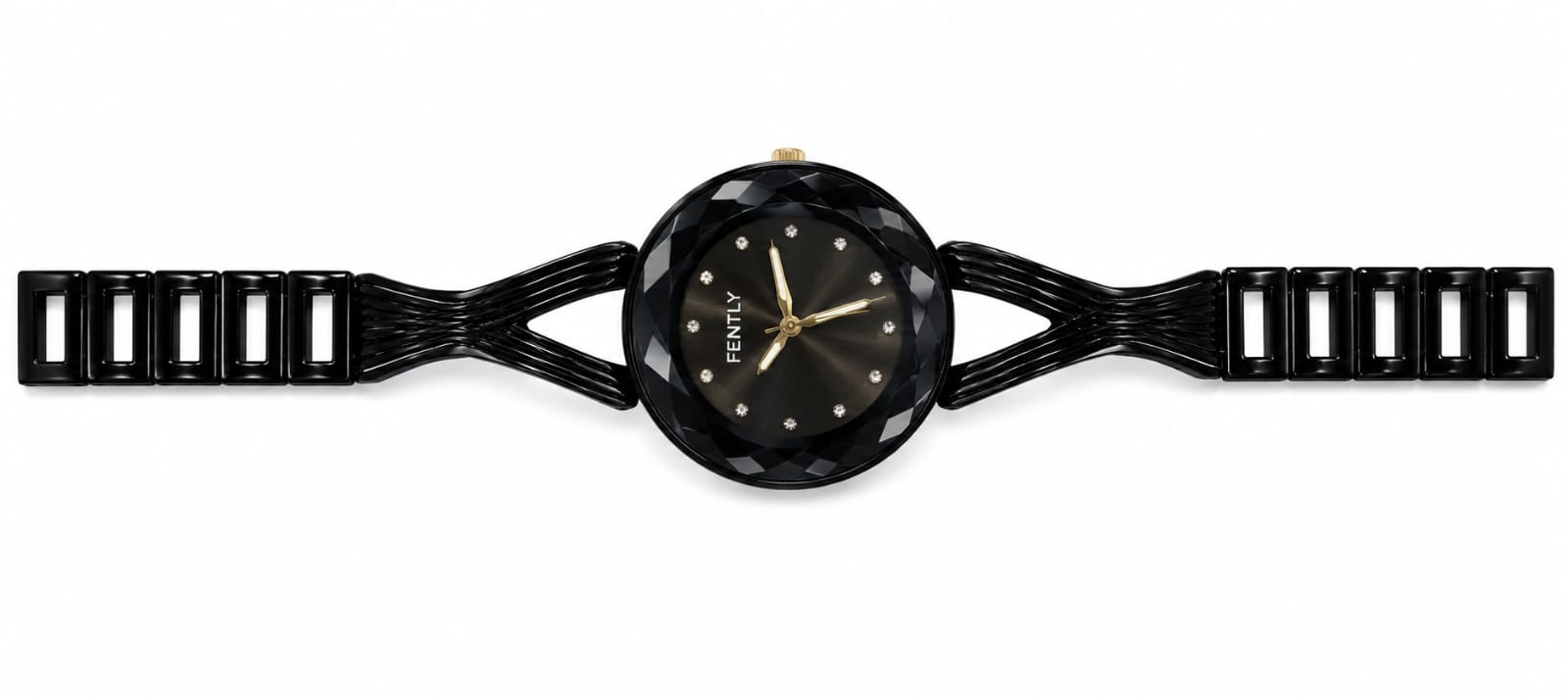 ⌚ FENTLY Elegant Black Diamond Watch (LADIES)