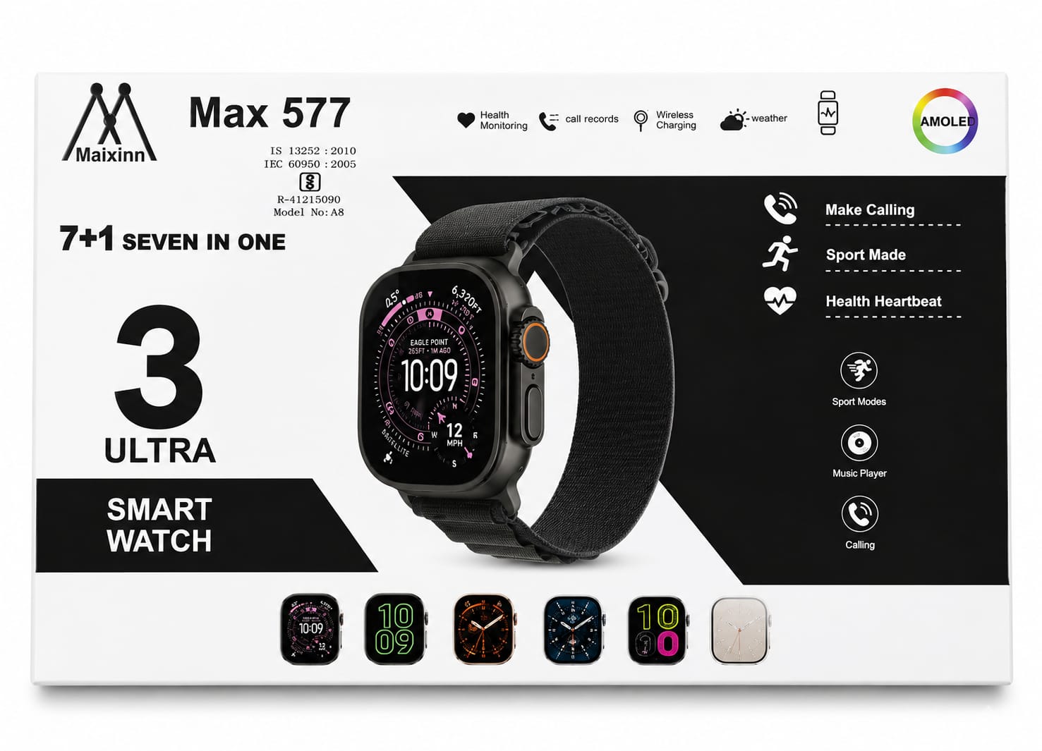 ⌚ Max 577 3 Ultra Smart Watch (7+1 Combo)