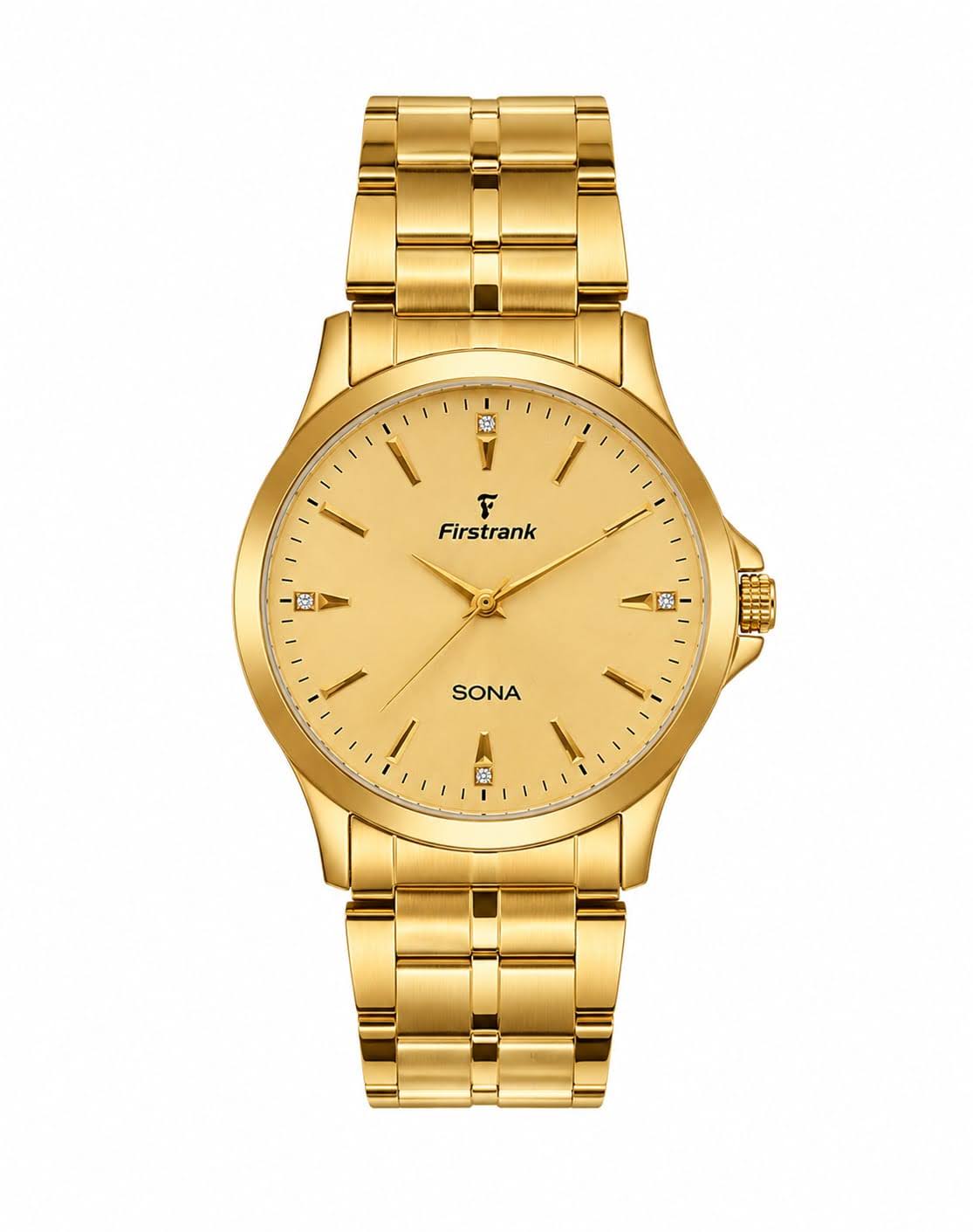 Firstank Sona Gold Analog Watch – Elegant & Timeless Design