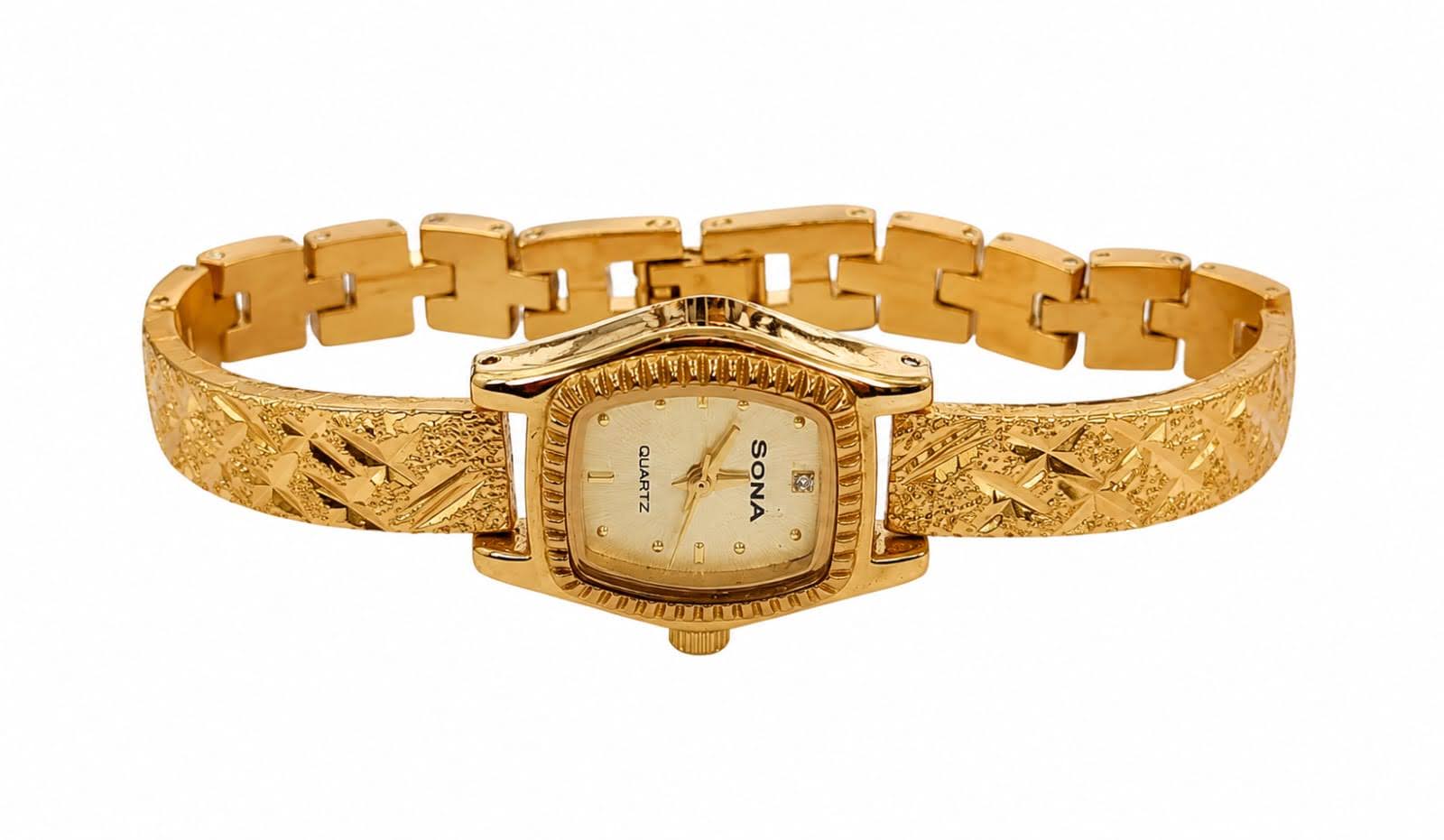 SONA Gold Women's Watch – Elegant & Timeless Beauty