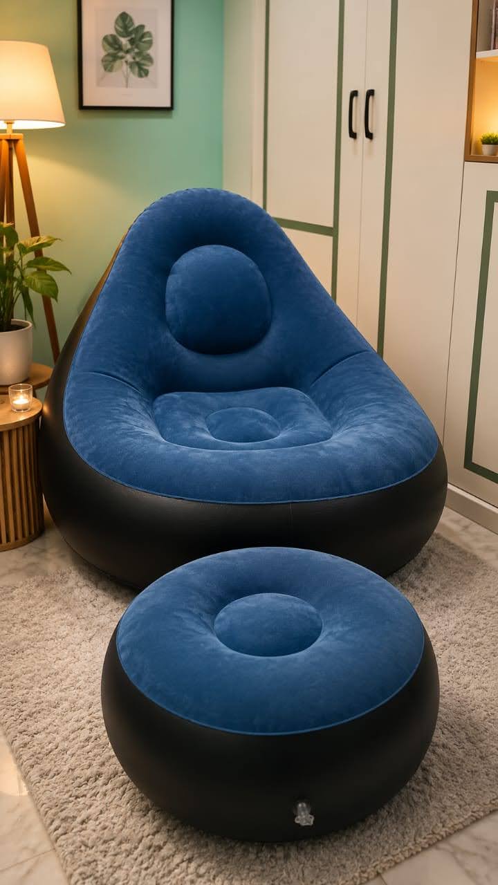 Inflatable Air Sofa Chair with Footrest Relax