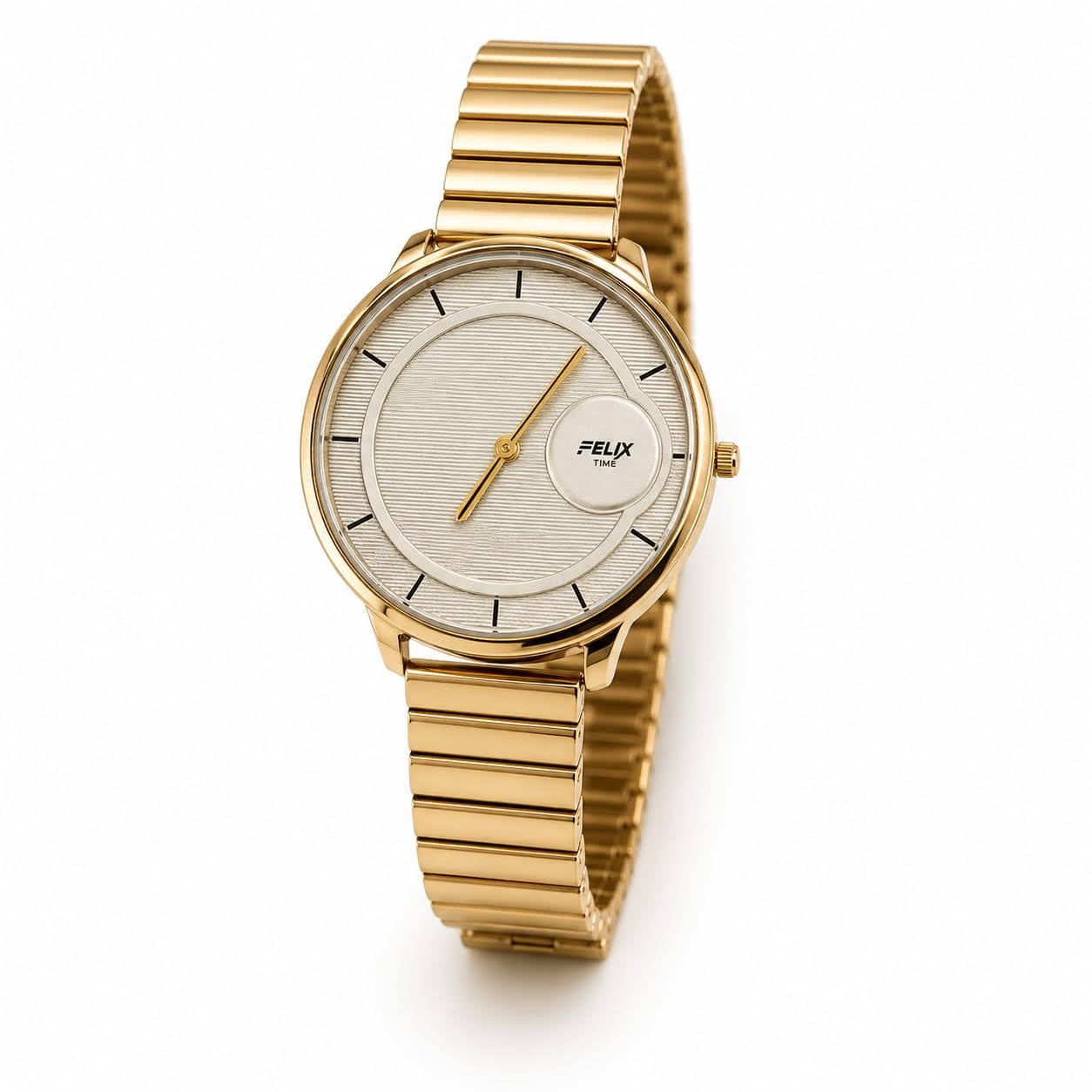 (Felix) Luxury Gold Wrist  Watch (slim dial)