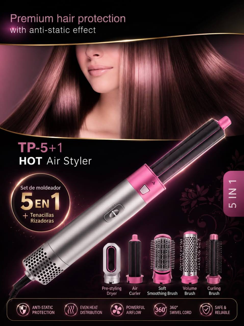 TP-5+1 Hot Air Styler – 5-in-1 Hair Styling Tool